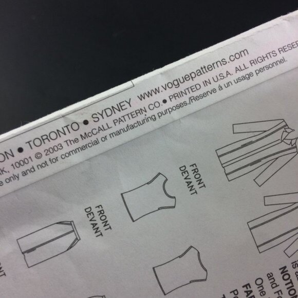 Vogue Pattern 2795 Long Jacket Skirt Top Pants Capris 8-12 Uncut May Be Petite - Picture 5 of 12